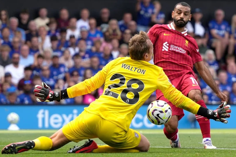 Salah tỏa sáng để mang chiến thắng về cho Liverpool. (Nguồn: AP)