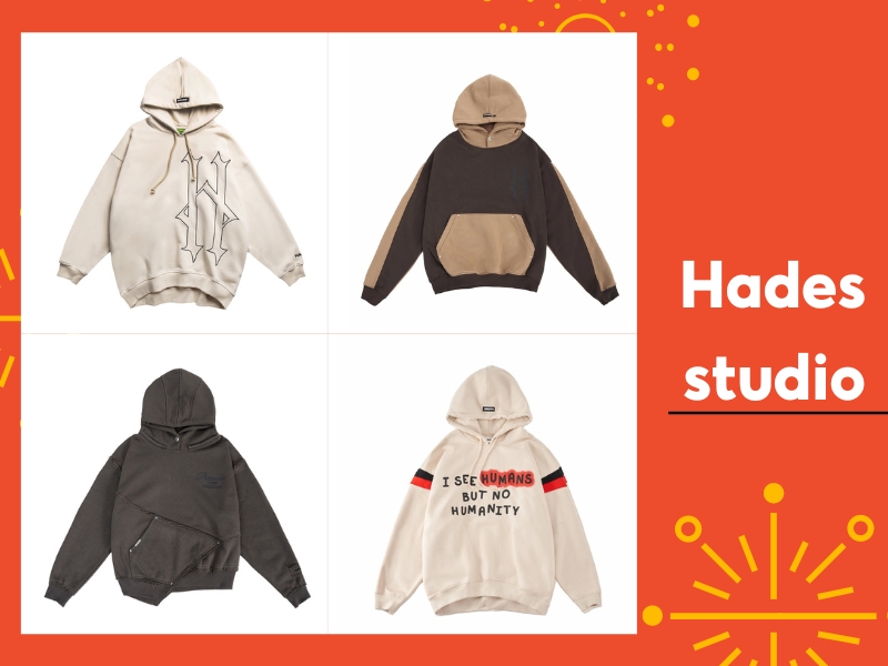 Áo hoodie tại Hades studio có nhiều kiểu dáng và hoạ tiết độc lạ (Nguồn: Shopee Blog)