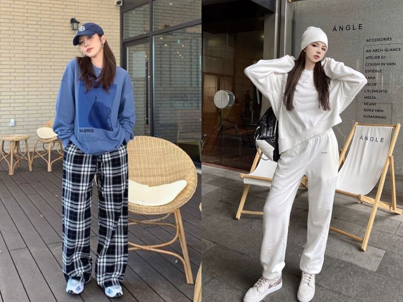 Cách phối đồ với áo hoodie không mũ trông cool ngầu cá tính cùng quần jogger. (Nguồn: Shopee.vn)