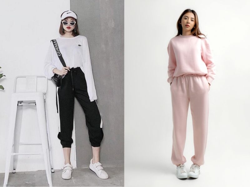 Dáng người cân đối và vẻ ngoài khỏe khoắn khi mặc quần jogger cùng với áo sweater (Nguồn: Bum Shop/ Routine)