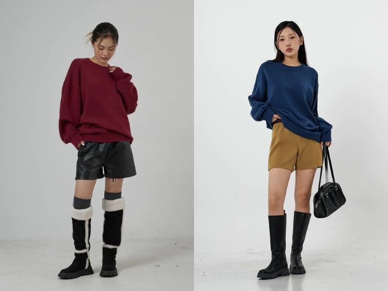 Áo sweater kết hợp cùng outfit này sẽ giúp bạn giữ ấm cơ thể tốt hơn (Nguồn: lewkin.com)