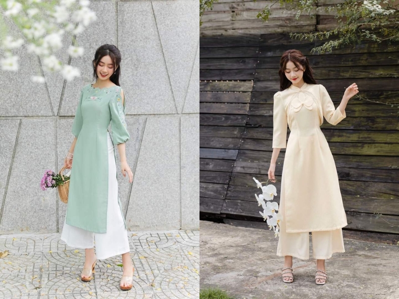 Phối áo dài cách tân cùng quần culottes