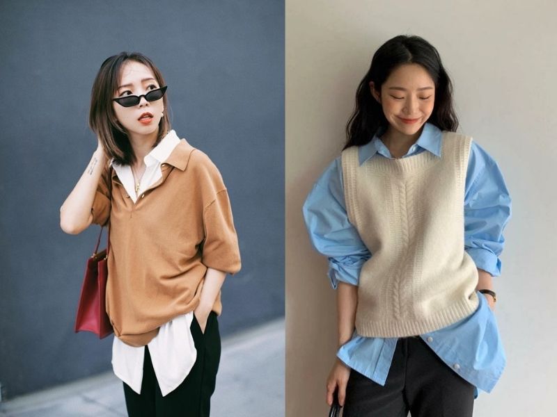 Mặc theo layer sơ mi và sweater giúp bạn ấm áp hơn (Nguồn: Tập đoàn dệt may Việt Nam/ Đẹp 365)